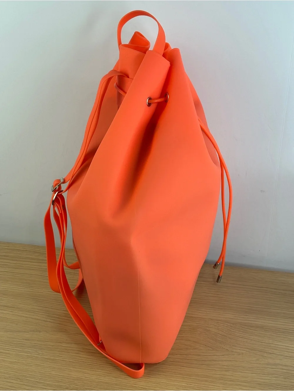American Jewel Neon Orange Yummy Gummy Silicone Drawstring Backpack